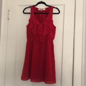 Emma Lee size large red ruffle front dress